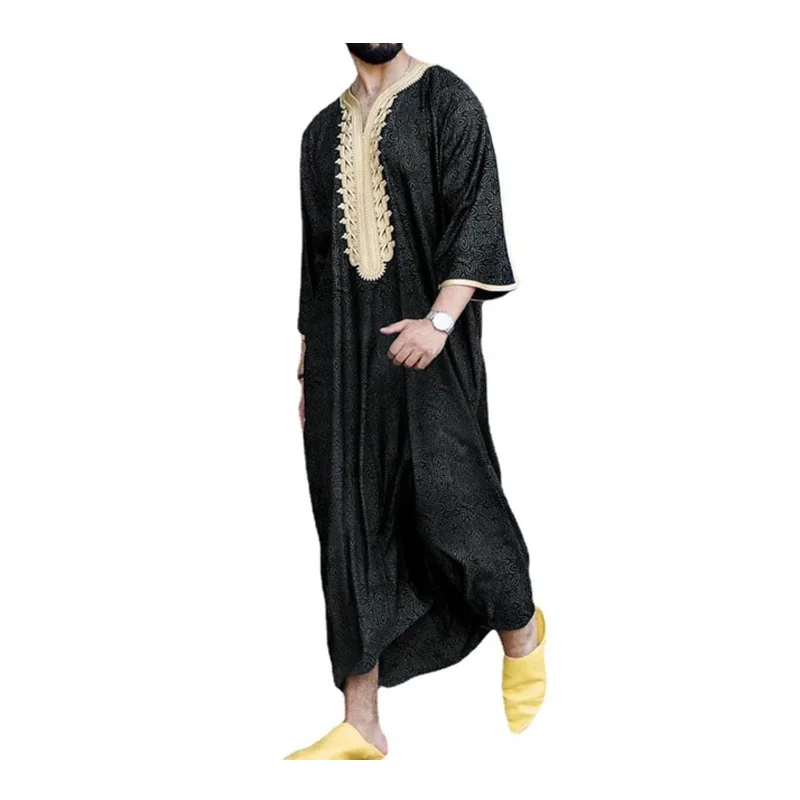 Muslim Men Clothing Abaya Tenue Musulmane Pour Homme Kaftan Leisure Jubba Thobe Fashion Dubai Saudi Arabia Pakistan Islamic Robe