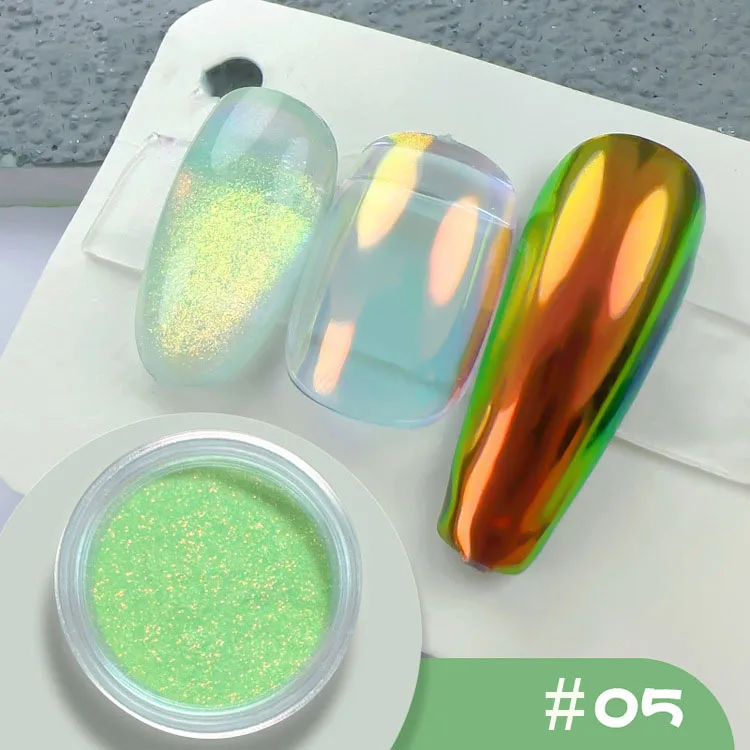 Фото 1jar Green Ice Aurora пудра для ногтей Fairy Glitter поляризованный пигмент для дизайна ногтей хромированная протирка пыли украшения для дизайна ногтей 0,3-0,5 грамм №4