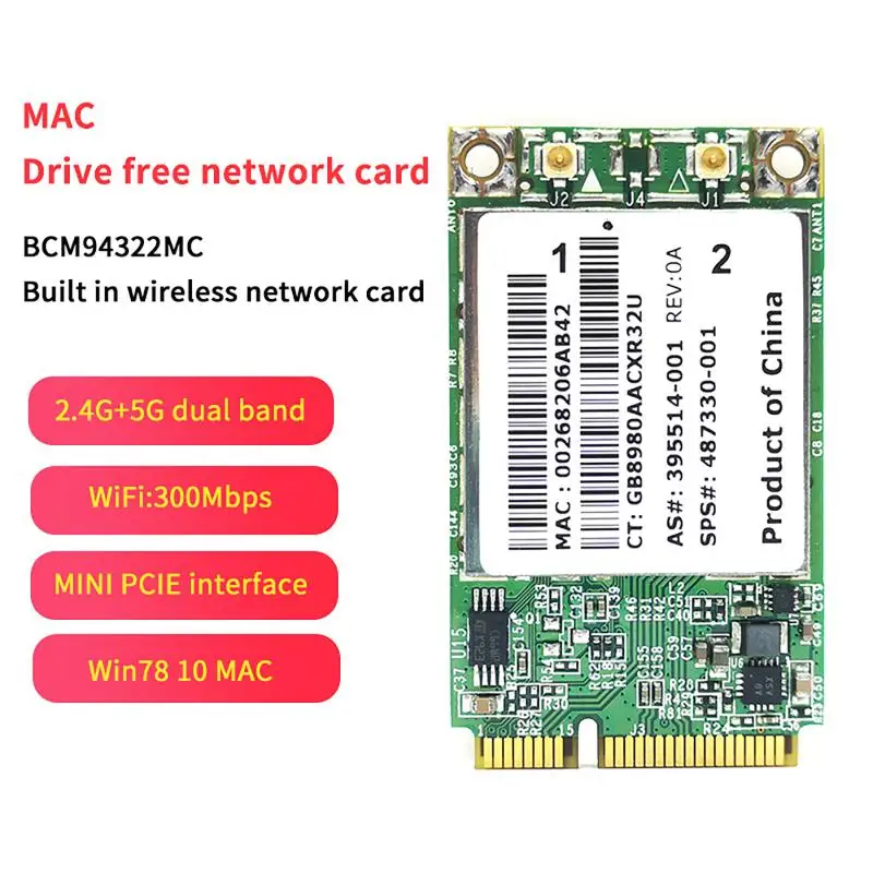 Фото Карта Wi-Fi для HP6930 2530 2730P BCM94322MC BCM4322 BCM94322 AGN PCI-E Wireless-N 802.11 A/g/n 300 Мбит/с №2