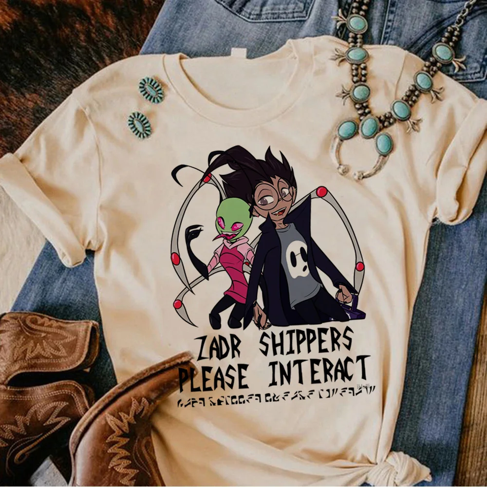 Футболки Invader Zim женский летний дизайнерский топ из аниме женская одежда