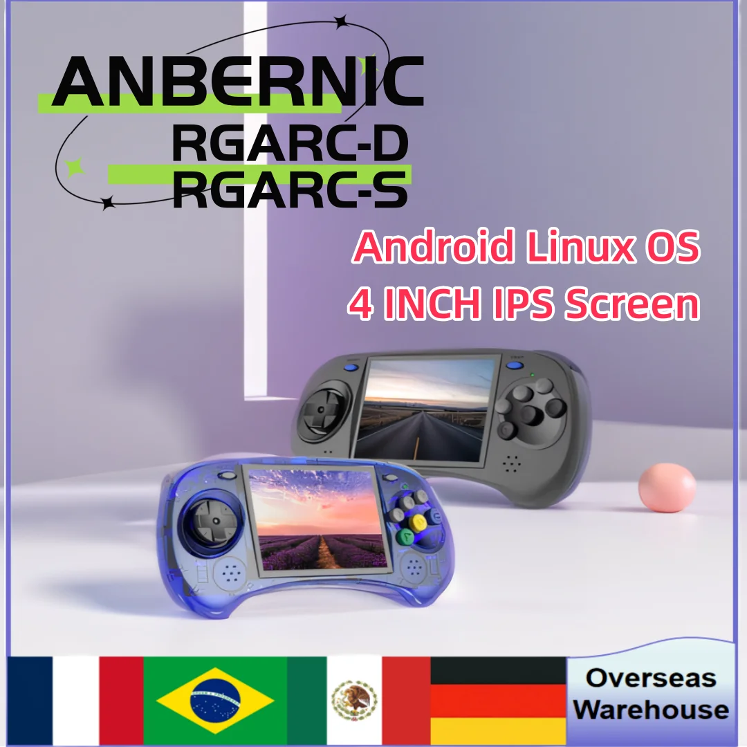 Портативные портативные игровые консоли ANBERNIC RGARC-D RGARC-S 4-дюймовый IPS-экран 80000 игр