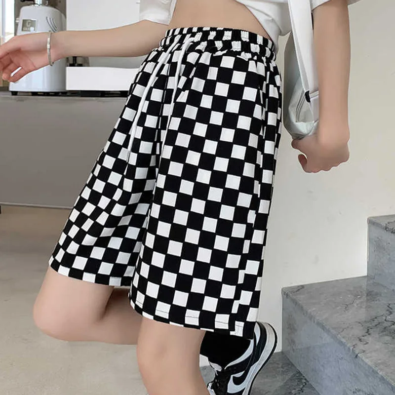 Женские Шорты С Высокой Талией Повседневные Хлопковые Спортивные Брюки Широкие