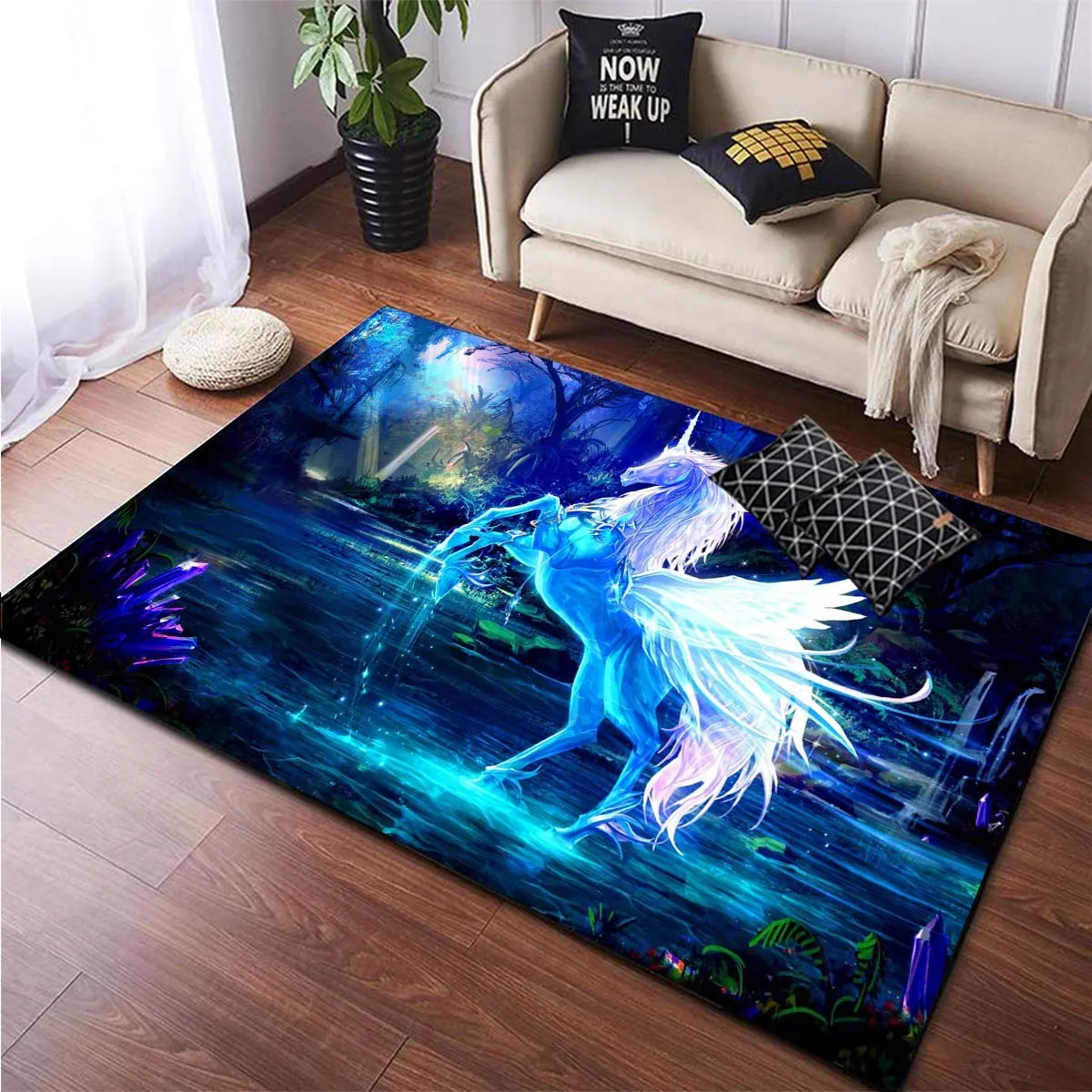 

Мультяшный ковер с единорогом, мягкий ковер, 3D ковер для гостиной, нескользящий ковер, большой ковер, ковер для гостиной, Декор, милый ковер