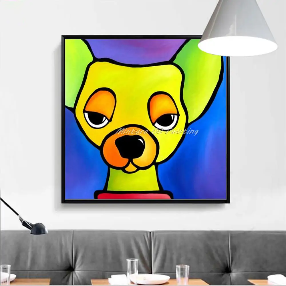 Mintura ручная роспись абстрактные картины маслом с собаками и животными на Canva