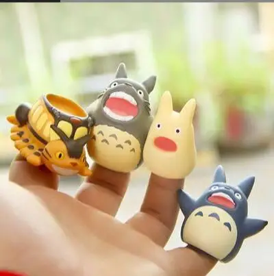 

totoro finger puppet Anime 8pcs/set Miyazaki Hayao My Neighbor Totoro Finger Cot Puppet Action Figure Collection Model