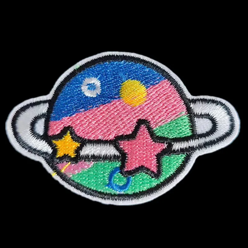 

Embroidery Cartoon Patch Planet Star Logo Iron on Patches for Clothing Accessories Diy 3D Stickers Strange things Gifts