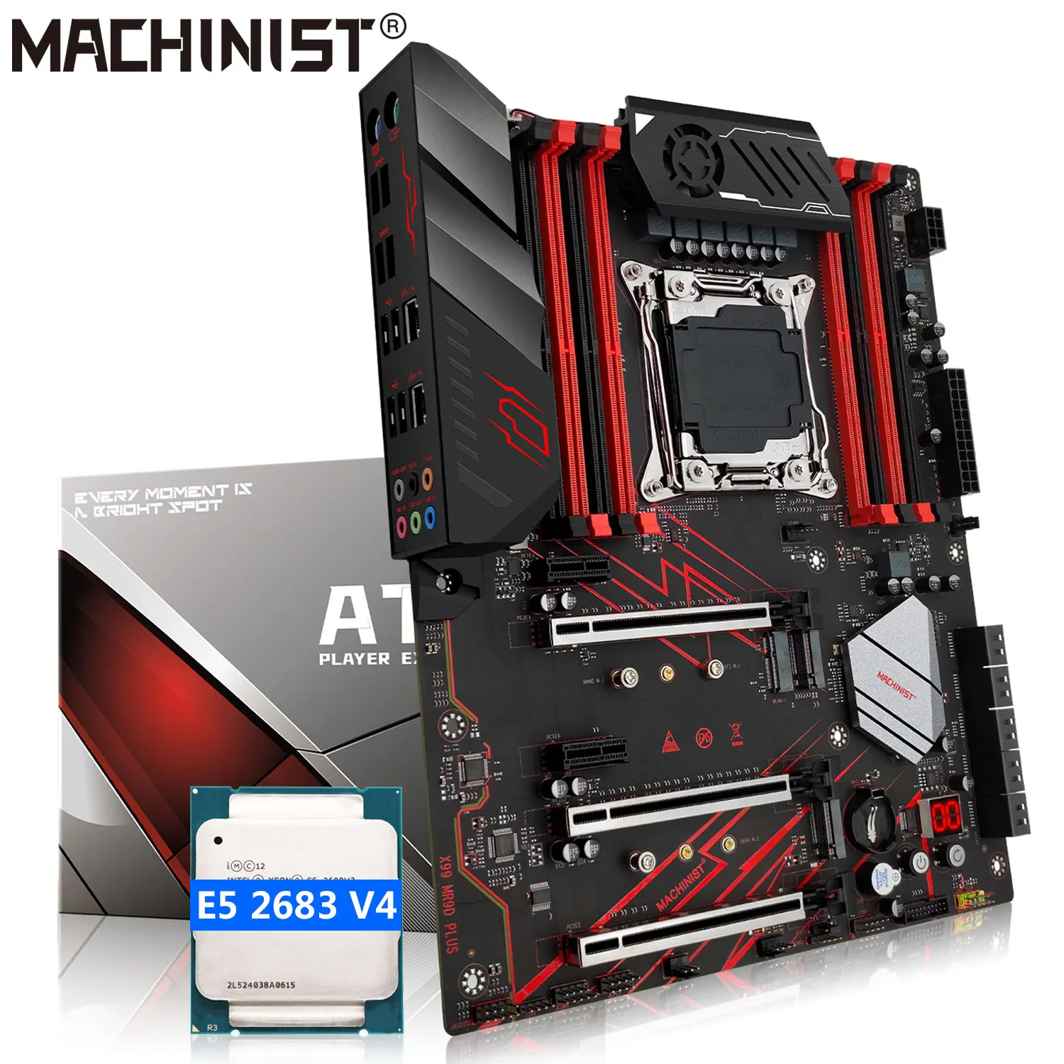 

MACHINIST X99 Motherboard Combo Intel Xeon Kit E5 2683 V4 CPU Support DDR4 ECC/Desktop 2666MHz RAM NVMEM.2 Eight Channel MR9D