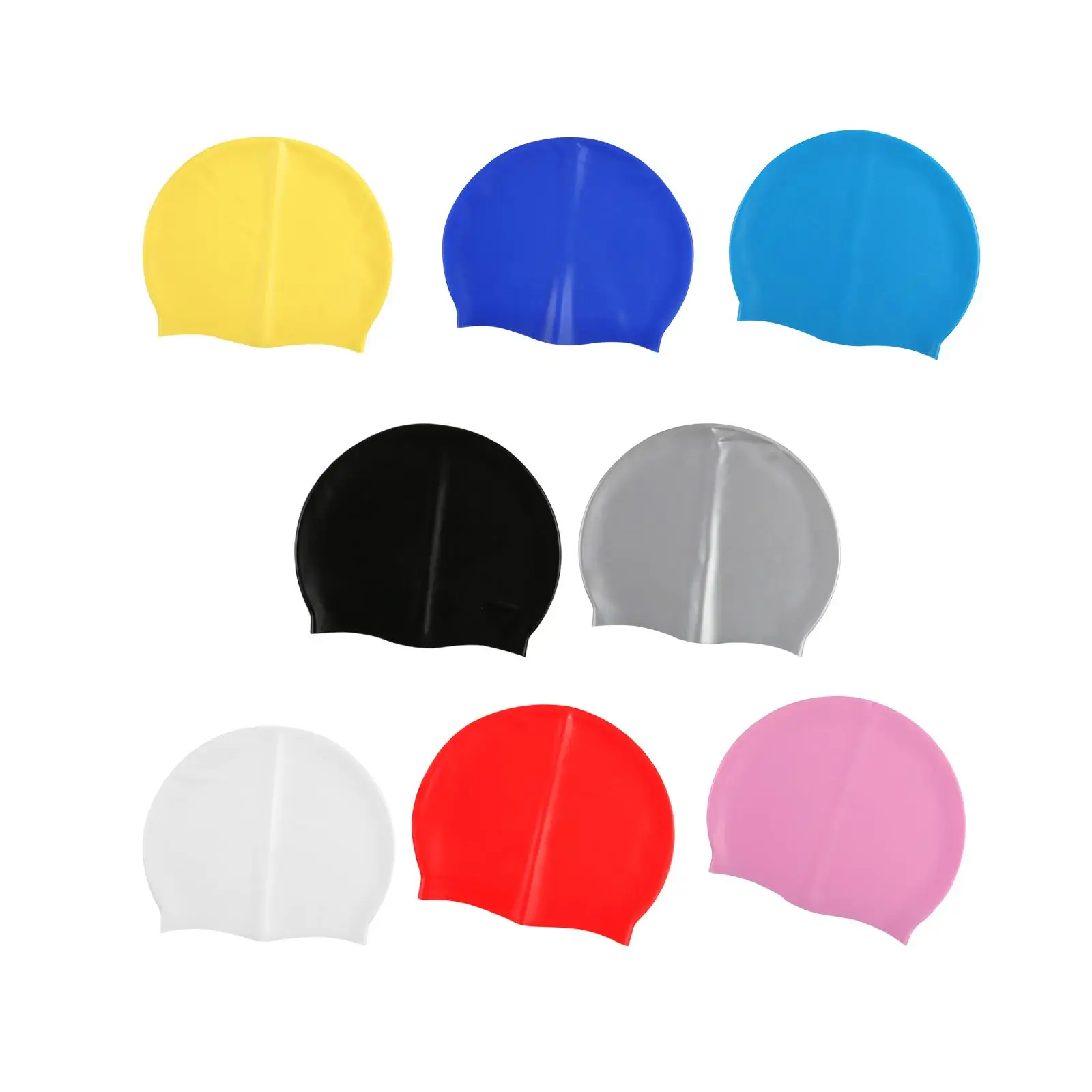 

Pure Color Swimming Cap Silicone Swim Cap for Water Sports Sailing Long Hair