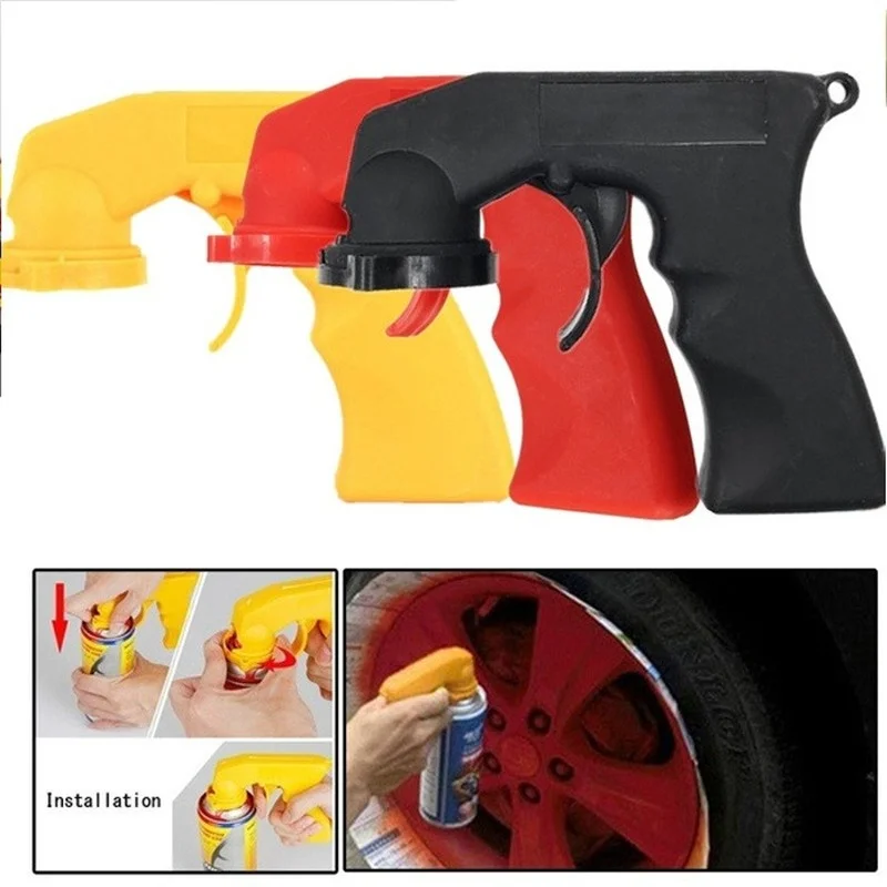 Spray Adaptor Paint Care Aerosol Spray Gun Handle with Full Grip Trigger Locking Collar Maintenance Repair Tool Car Accessories