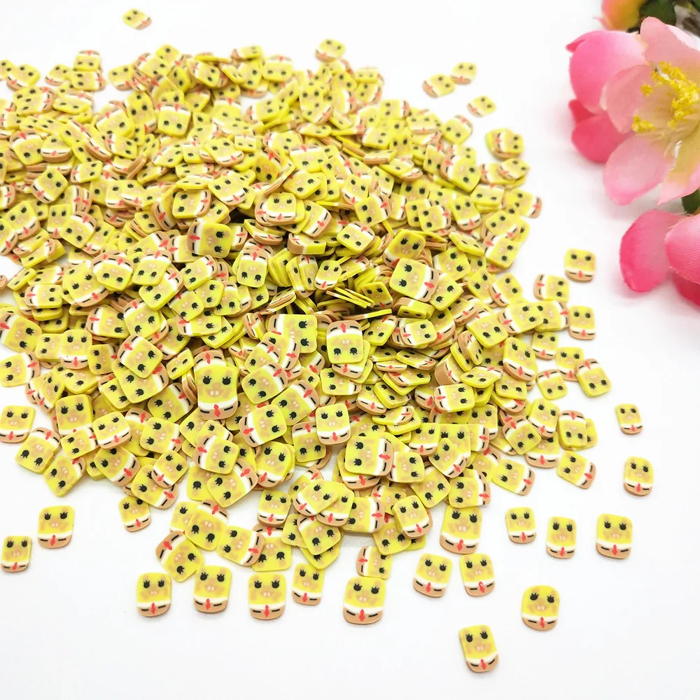 50g 5mm Yellow Owl Polymer Clays for DIY Crafts Plastic Slime Filler Supplies Nail Art Accessories