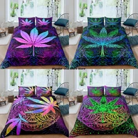 home textiles luxury 3d maple leaf print duvet cover set 23 pcs pillowcase kids bedding set aueuukus queen and king size