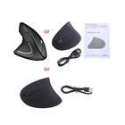 Перезаряжаемая эргономичная Вертикальная мышь для левшей, с USB-приемником, для ноутбука, настольного ПК