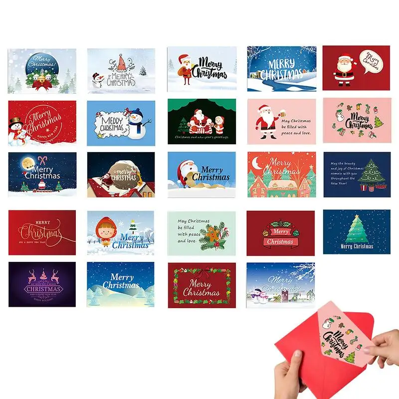 

Christmas Cards With Envelopes Set Of 24 Designs Holiday Greeting Cards Blank Inside Merry Christmas Greeting Cards Bulk With