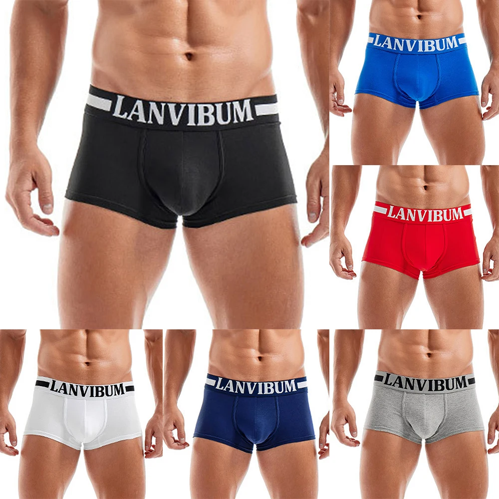

Men Sexy Cotton Low Rise Pouch Boxer Briefs Breathable Stretch Shorts Trunk Underwear Underpants Mens Soft Briefs Solid Shorts