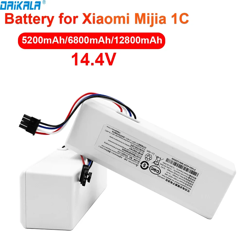 

2023 Upgraded 14.4V 12800mAh Battery Robot Vacuum Cleaner 1C Xiaomi Mijia 1C STYTJ01ZHM Robot Vacuum Cleaner Replacement Battery