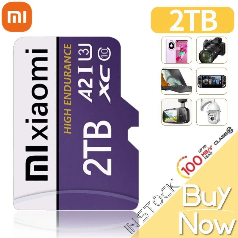 Карта памяти Xiaomi 2 ТБ Micro TF/SD класса 10 высокоскоростная карта V60 128 ГБ SD-карты 1 512