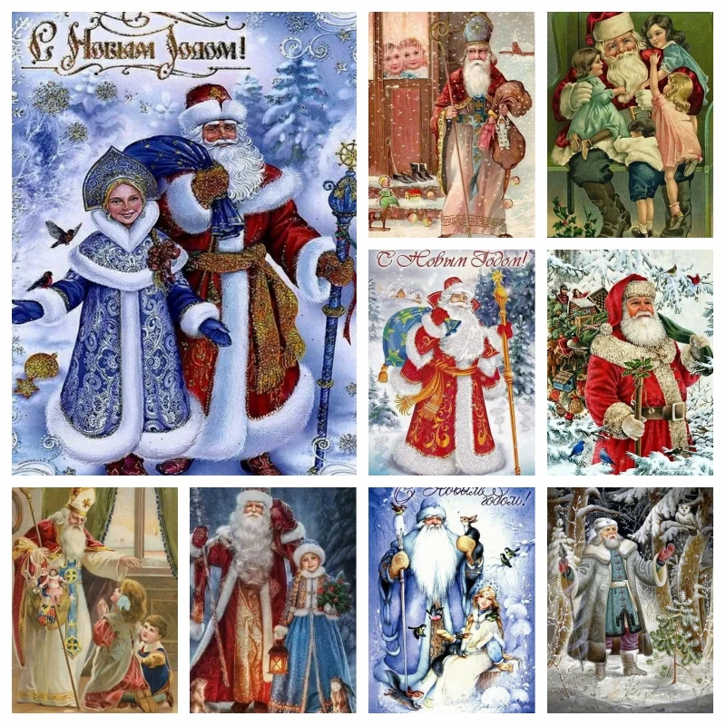 Saint Nicholas 5D  Diamond Painting St Nicholas Santa Claus Mosaic Christmas Gift Kid Cross Stitch Kits Embroidery Home Decor