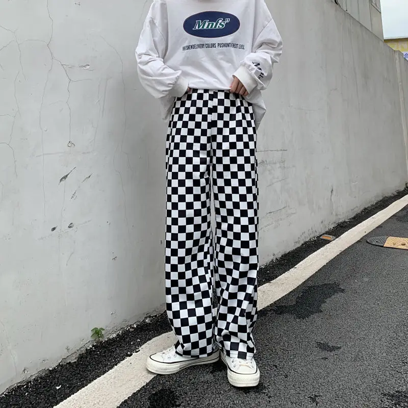 

2021 New Autumn Goth Pants Women Wide Leg Streetwear Gothic High Waist Oversized Trousers Womans Straight Harajuku Punk Pants