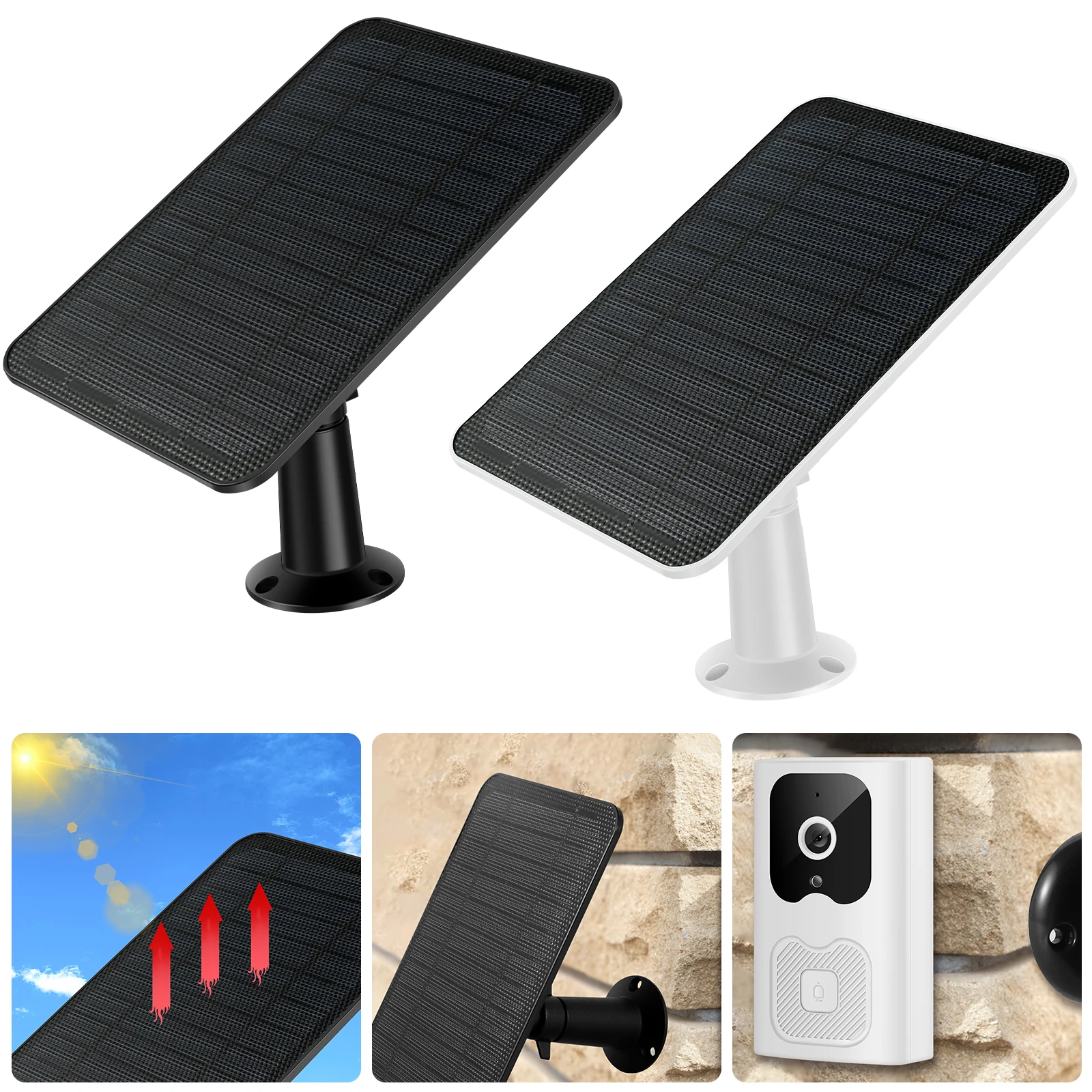 

Security Camera Solar Panel Compatible with 2C/2C Pro/2/2 Pro/E20/E40/E 5V 6W IP65 Waterproof Camera Solar Charging Board with