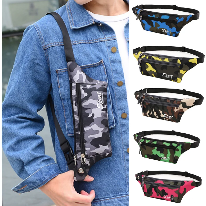 Camouflage Sport Waist Travel Bum Bag Boys Girls Kids Fanny Pack Belt Walking Holiday Pouch Ladies Casual Waterproof Chest Pack