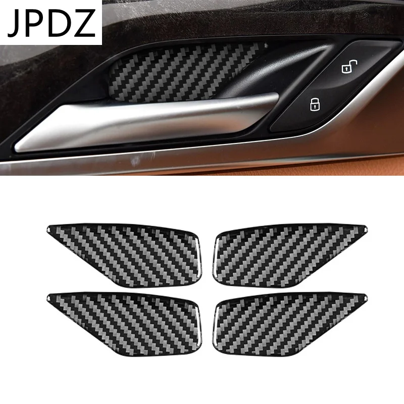 

4 шт./лот автомобильные аксессуары для интерьера, чаша для двери из углеродного волокна, автомобильные наклейки, наклейки, чехлы для BMW 5 серии G30 2018-2021, Стайлинг