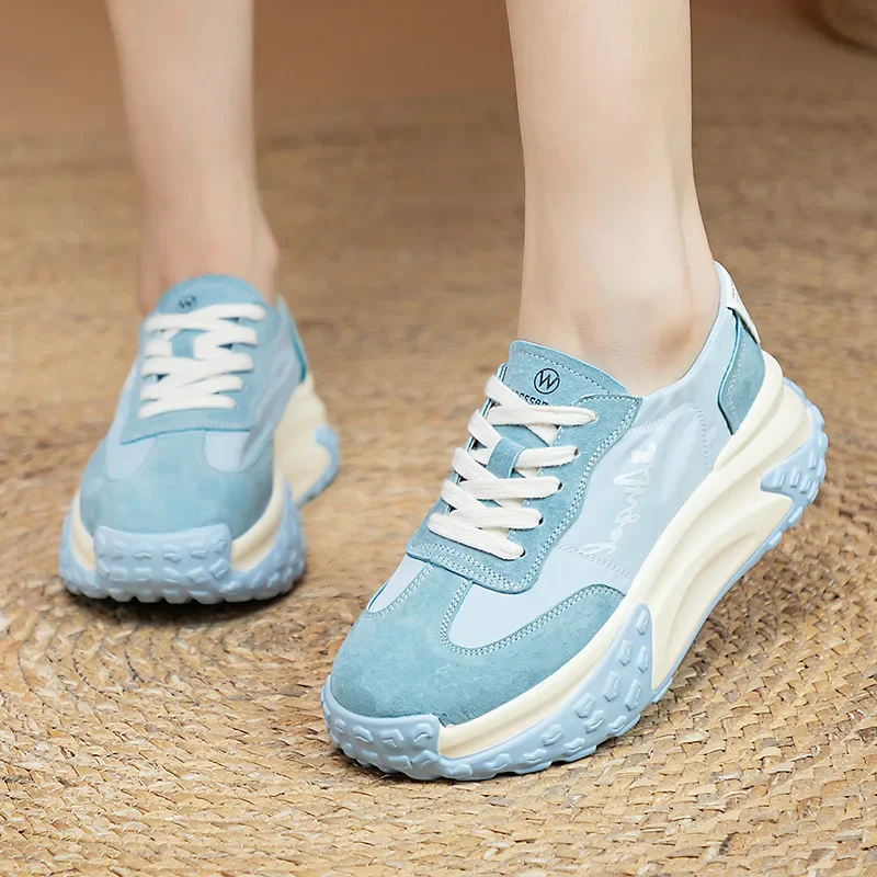 

Туфли Forrest Gump женские на толстой подошве, Спортивная повседневная обувь, дышащие сотни дышащих, белые, на лето