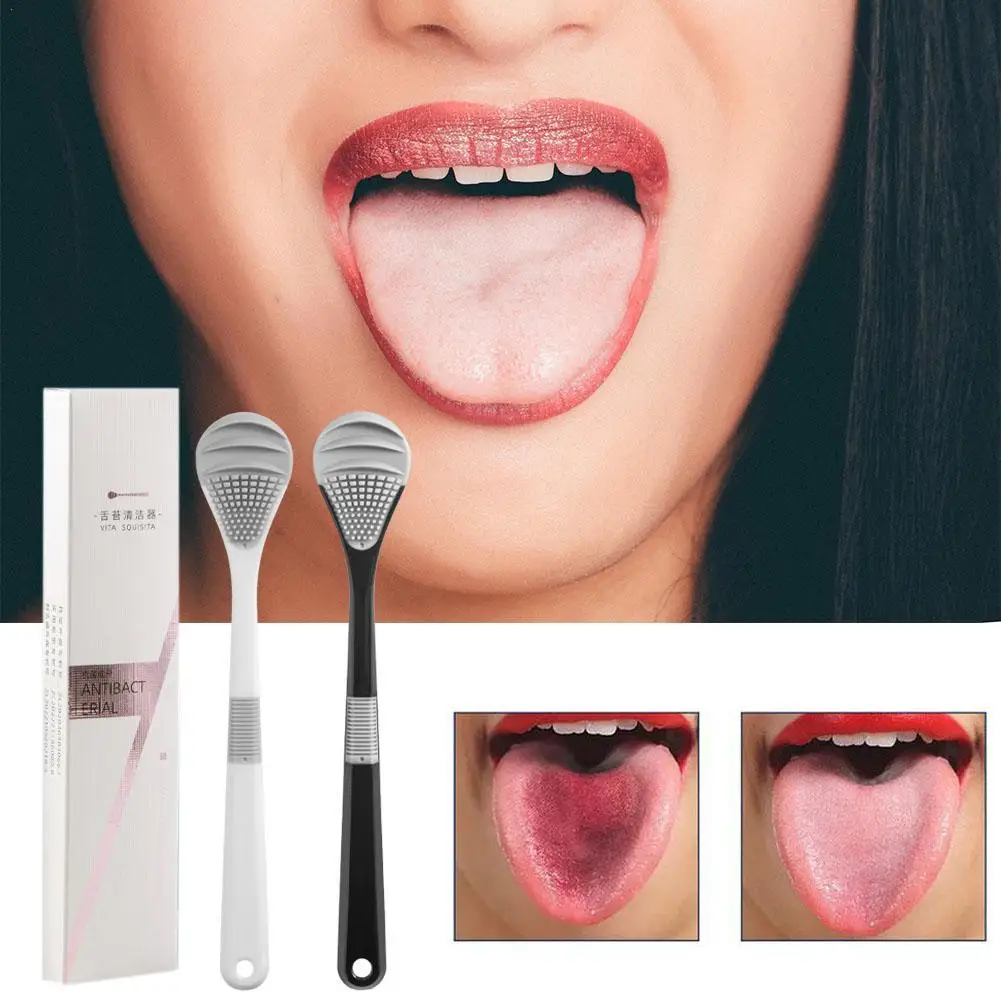 

1pcs Tongue Coating Cleaning Brush Antibacterial Easy To Clean Portable Soft Glue Removing Bad Odors Oral Care Tools