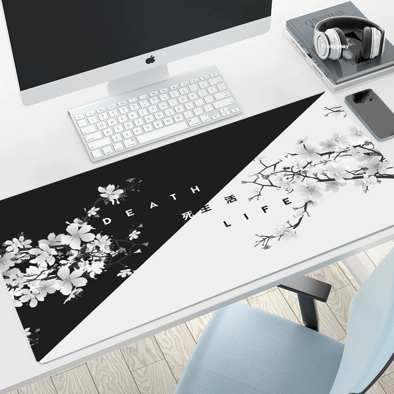 

Japanese style Mouse Pad Black 80x30 Large Lock Edge Soft Gaming Mousepad Non-slip Rubber Carpert Computer Desk Mat Pad Mausepad