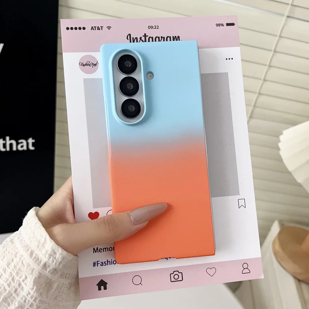 Фото Градиентный красочный ультратонкий жесткий чехол для ПК для Samsung Galaxy Z Fold7 6 5 4 3 5G противоударный защитный чехол для ZFold 7 6 5 №1