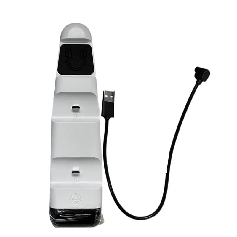 Фото Док-станция для контроллеров PS5 Slim с RGB-подсветкой, двойная зарядная док-станция для геймпадов №1