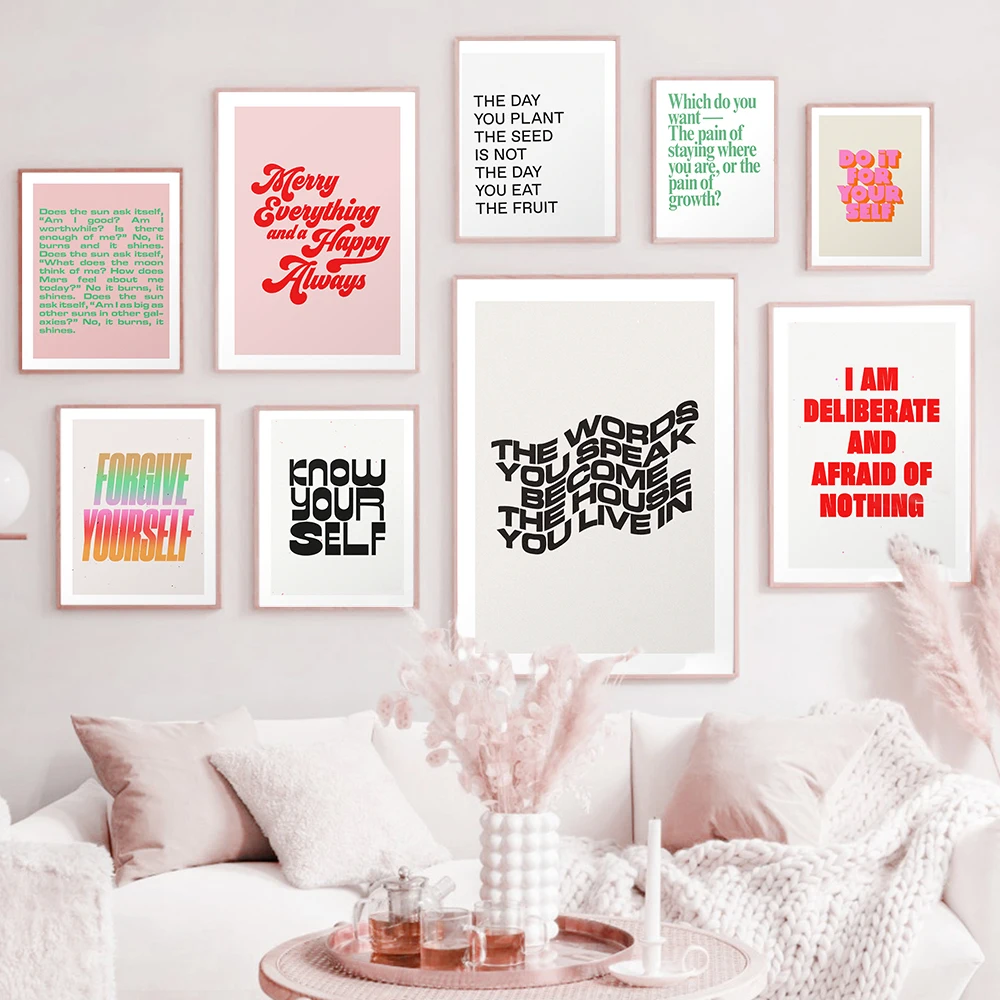 

Скандинавская черно-белая картина с надписью «Вы говорите», художественный принт, плакат на холсте, Минималистичная картина в реальном вре...