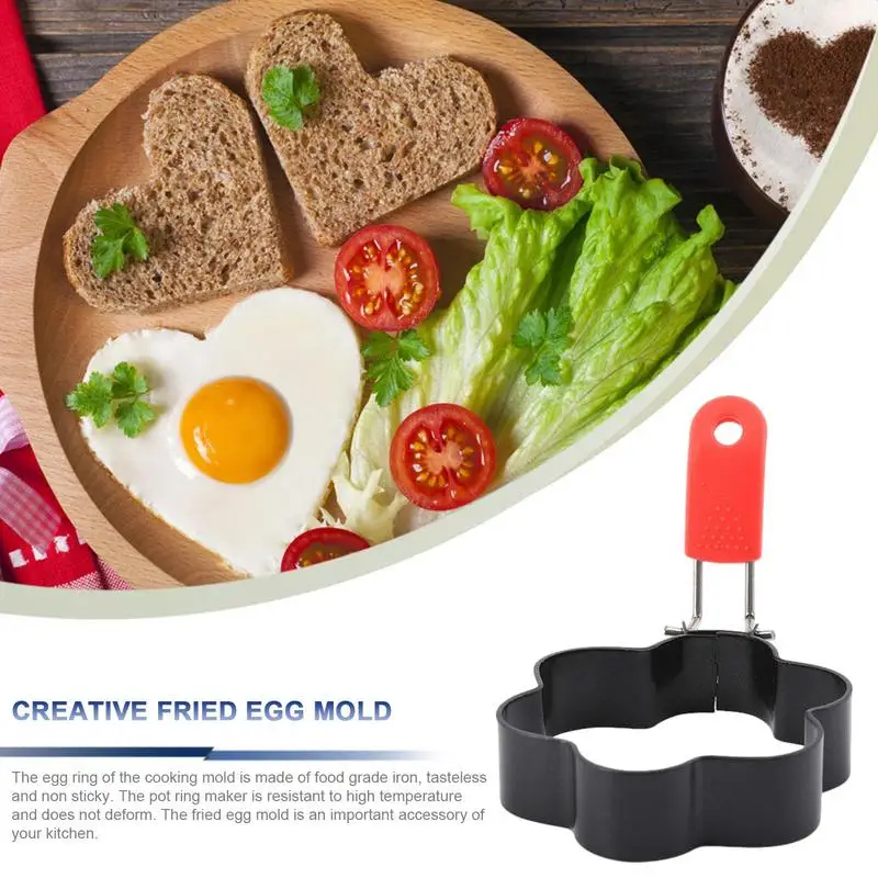 Egg Molds For Frying Egg Pancake Ring Tray Pancake Design Tray Heart Round Ring Kitchen Accessories Breakfast Kit Egg Molds images - 4