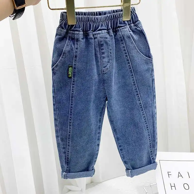 

80-140 Kids Jeans Trousers Clothing Boy Jeans Children Denim Pants Spring Autumn Baby Boy Long Pants Young's Trousers X14