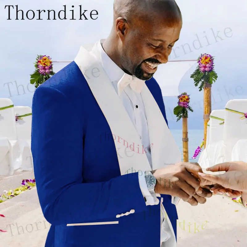 

Thorndike (пиджак + брюки), новый свадебный костюм для мужчин, костюм для лучших мужчин, официальный костюм для деловых встреч, индивидуальный пошив, королевский синий костюм