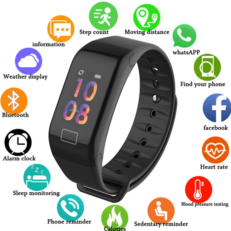 

Sport Bracelet Wristband Blood Pressure Message Reminder Rate Time Band Smart Watch for Xiaomi MI 8 9 Redmi Note 5 6 7 Pro 5A 6A