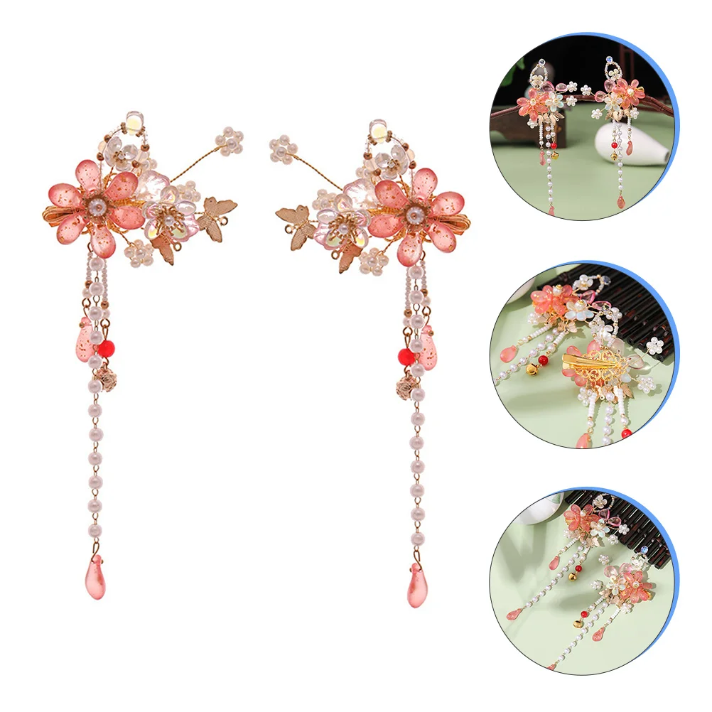 

Hair Chinese Clip Accessories Tassel Flower Sticks Barrette Pearl Vintage Hanfu Barrettes Hairpin Clips Hairpins Wedding Decor