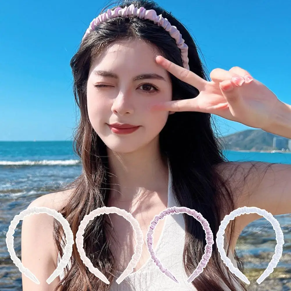 Ободок для волос Однотонный женский Элегантная Шелковая однотонная гладкая