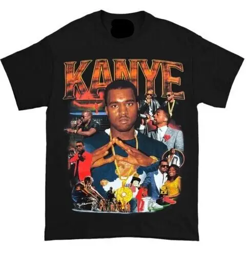 

Новая Черная футболка Kanye West унисекс, забавная хлопковая Футболка с круглым вырезом, мужские повседневные футболки с коротким рукавом, топы в стиле Харадзюку, уличная одежда