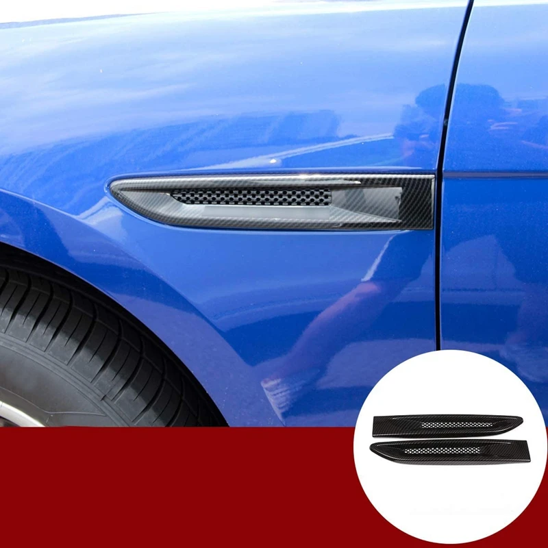 Carbon Fiber Side Fender Air Vent Outlet Cover Trim Decoration For Jaguar XF XE F-Pace X761 Accessories Set Of 2Pcs