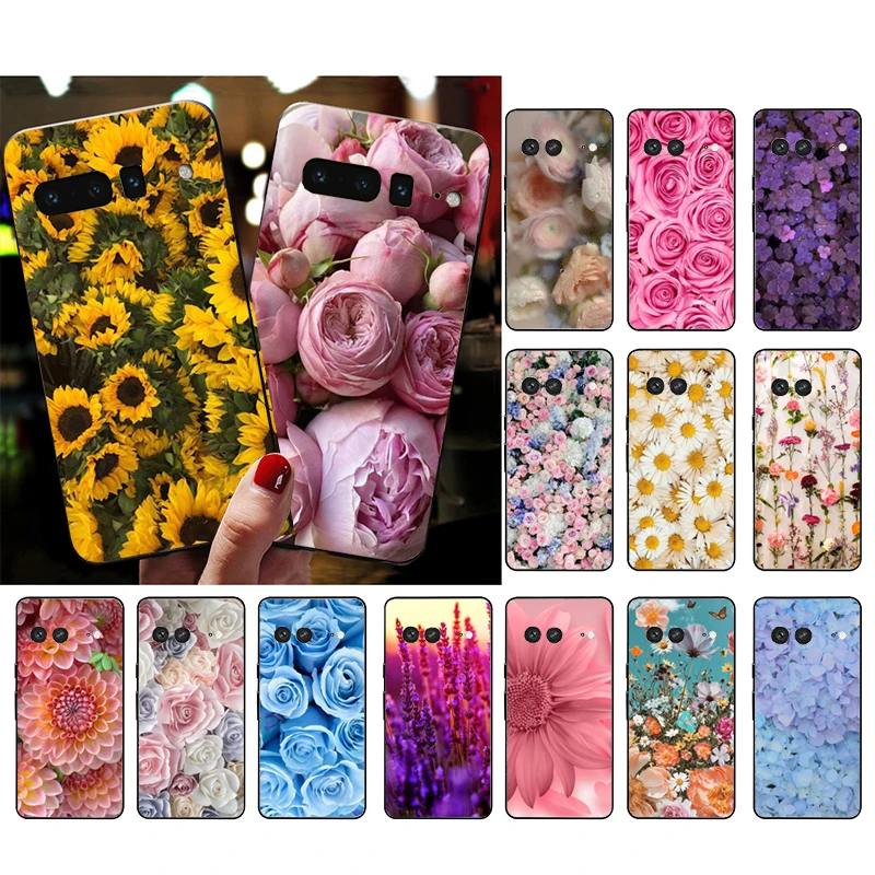 

Phone Case for Google Pixel 7 Pro 7a 6A 6 Pro 5A 4A 3A Pixel 4 XL Pixel 5 6 4 3 XL 3A XL 2 XL Flowers Rose Daisy Sunflower