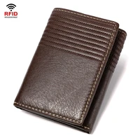 men smart wallet rfid safe anti theft holder women small purse bank id cardholder thin case black genuin leather card clip bag