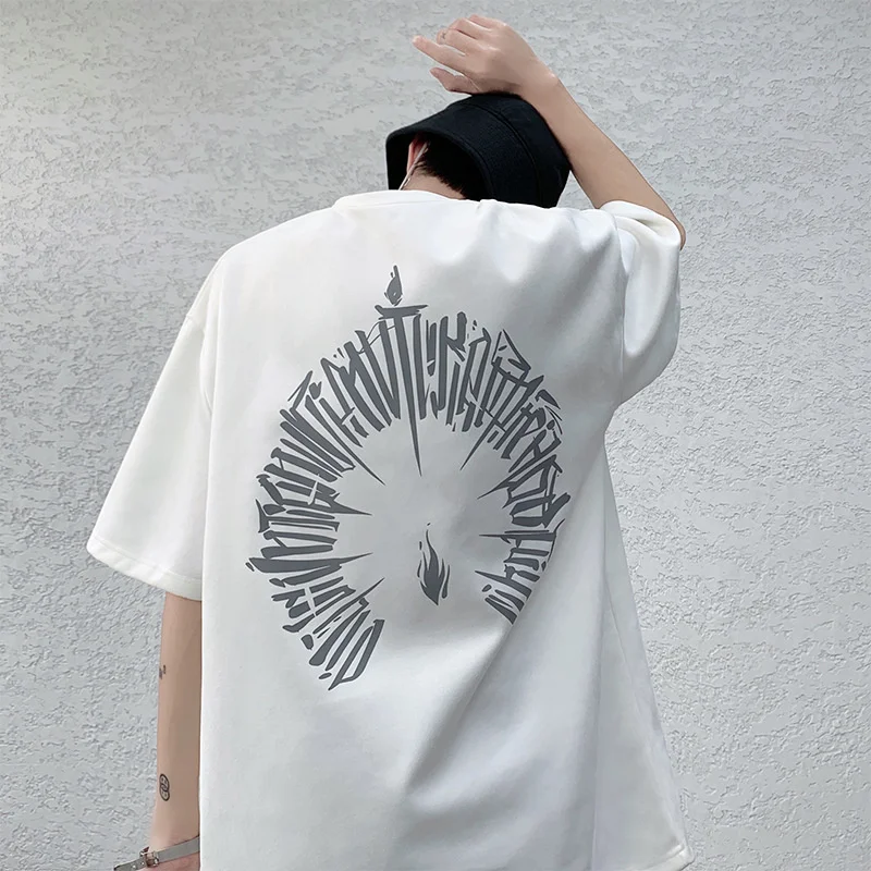 

2022 Printed NEW T-SHIRT Cotton Men Clothing SUMMER TSHIRT Short Sleeve Oversized Stranger Things Wolf Zero Jordan 4 Harajuku