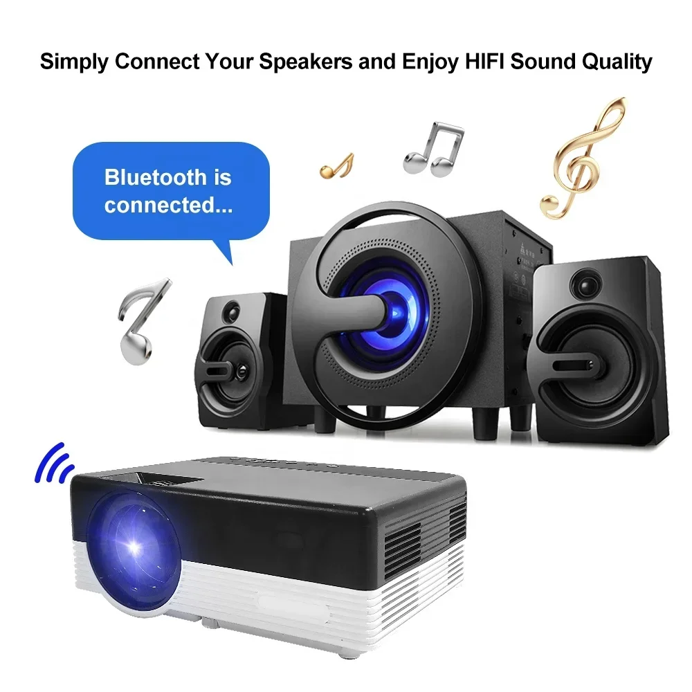 Touyinger Q7 LED 1080P Full HD 5500 люмен ЖК-проекторы для домашнего кинотеатра Слайд-накладной