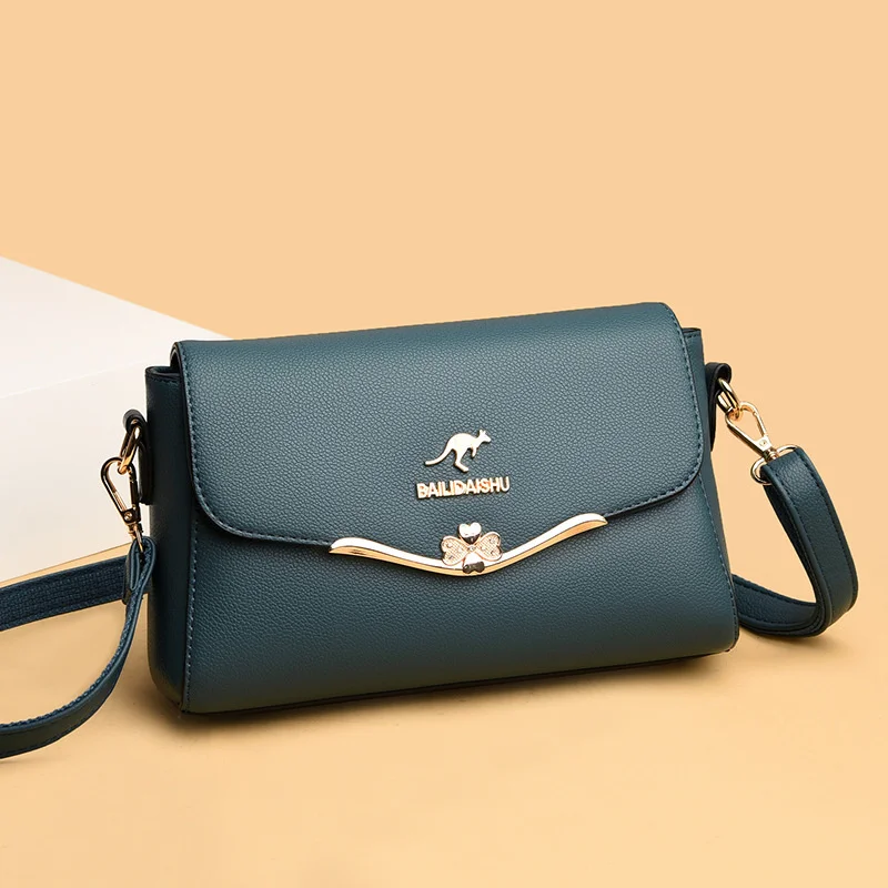 

high quality luxury brand Kangaroo edging small square 2023 fashionable metal flower one shoulder diagonal simple women's mother