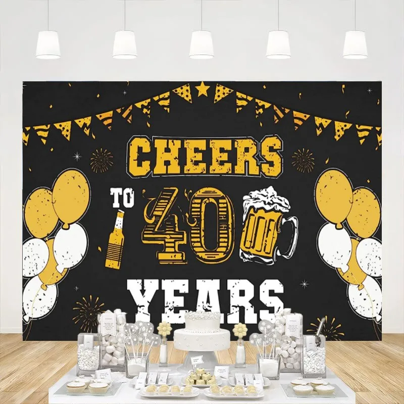 

Фон для фотосъемки с надписью «Happy 40th Birthday»