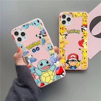 cute pokemon pikachu lovely phone case for iphone 13 12 11 pro max mini xs 8 7 6 6s plus x se 2020 xr matte pink silicone cover