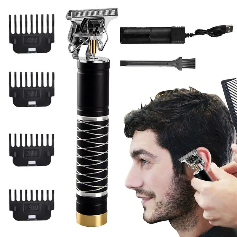 

Hair Clippers For Men T-Blade Professional Hair & Beard Trimmer For Barber Cordless Rechargeable Zero Gapped Balding Edgers