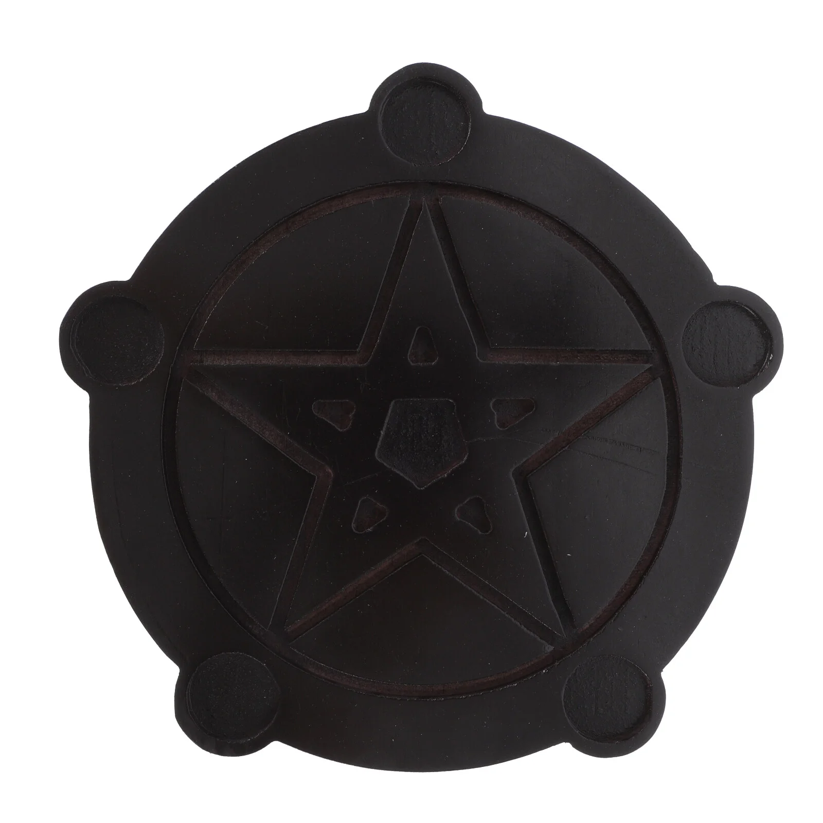 

Pentagram Altar Plate Black Round Tray Creative Base Stand Sacrifice Prop Wood Wooden Exquisite Holder