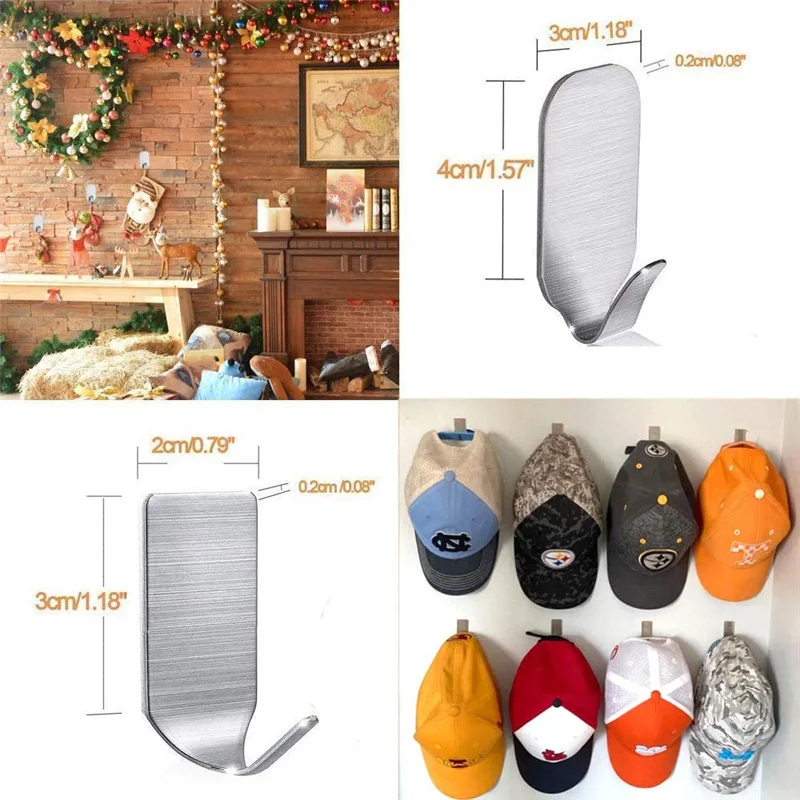 

Hook 304 stainless steel hole-free self-adhesive metal hook coat key traceless strength Heavy Duty Robe Towel Hangers