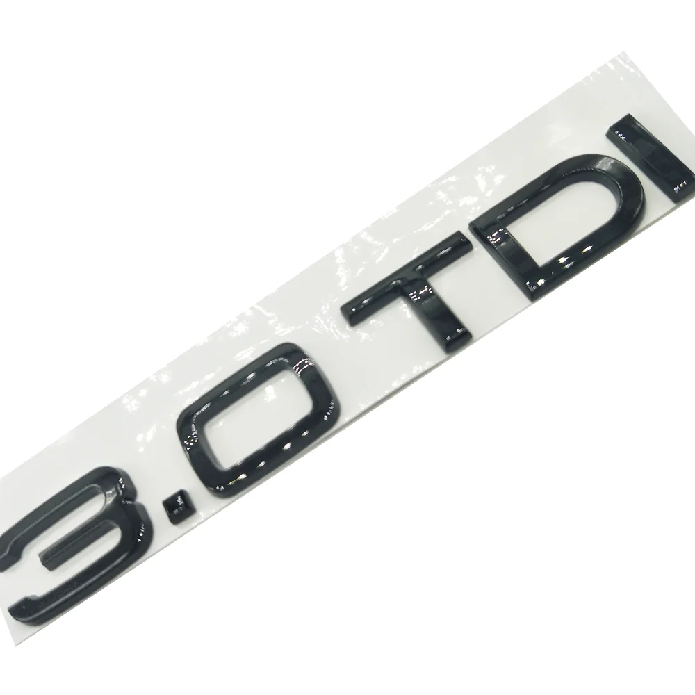 

For Audi A4 S4 A5 S5 A6 C6 A7 A8 A6L 3.0TDI Glossy black Emblem Car Styling Rear Trunk Letter Number Logo Sticker